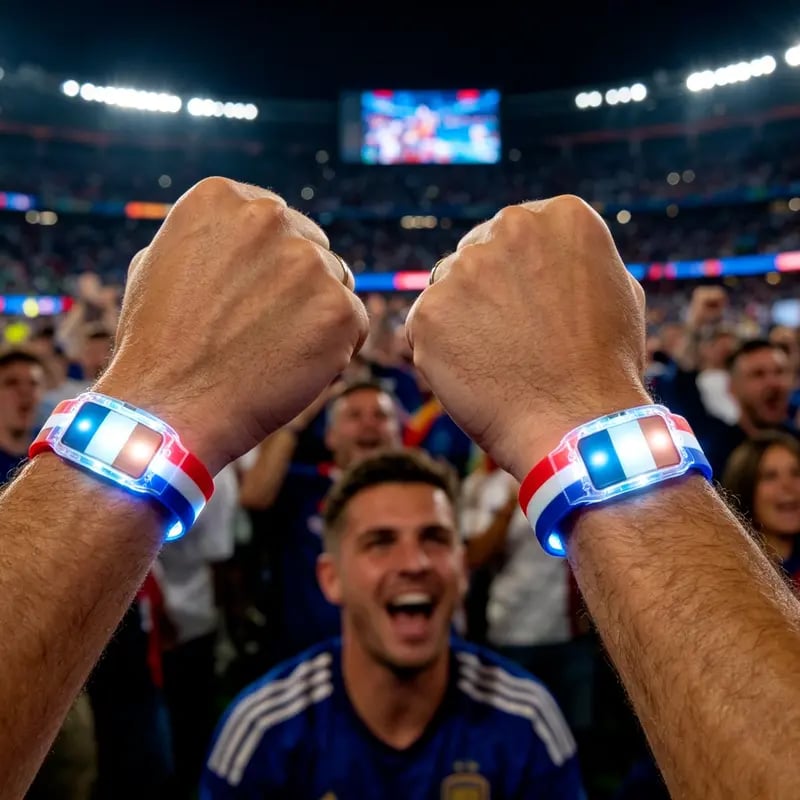 2PCS LED Light Up National Flag Wristbands