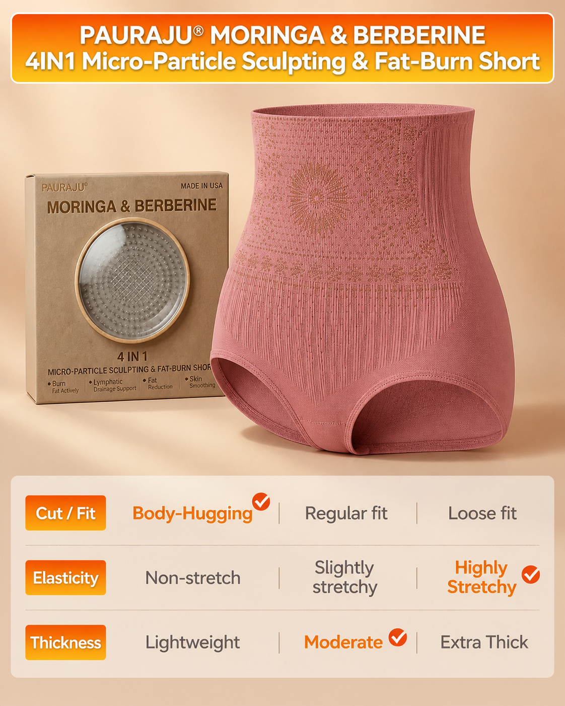 🔥4-in-1 Shaping and Fat-Burning Microfiber Shorts