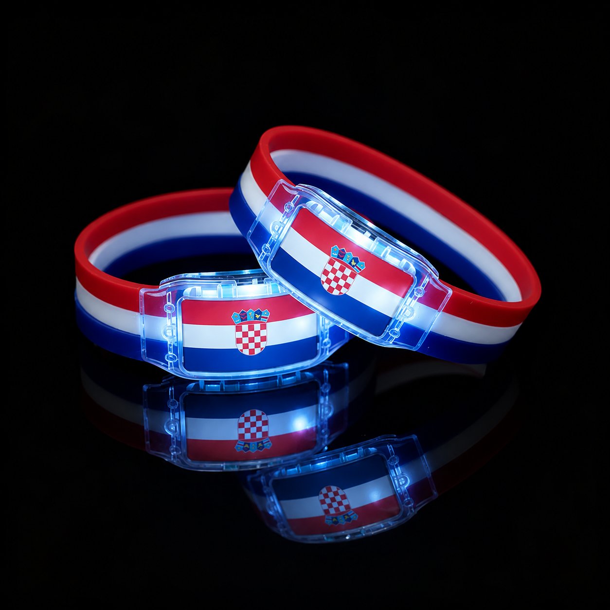 2PCS LED Light Up National Flag Wristbands