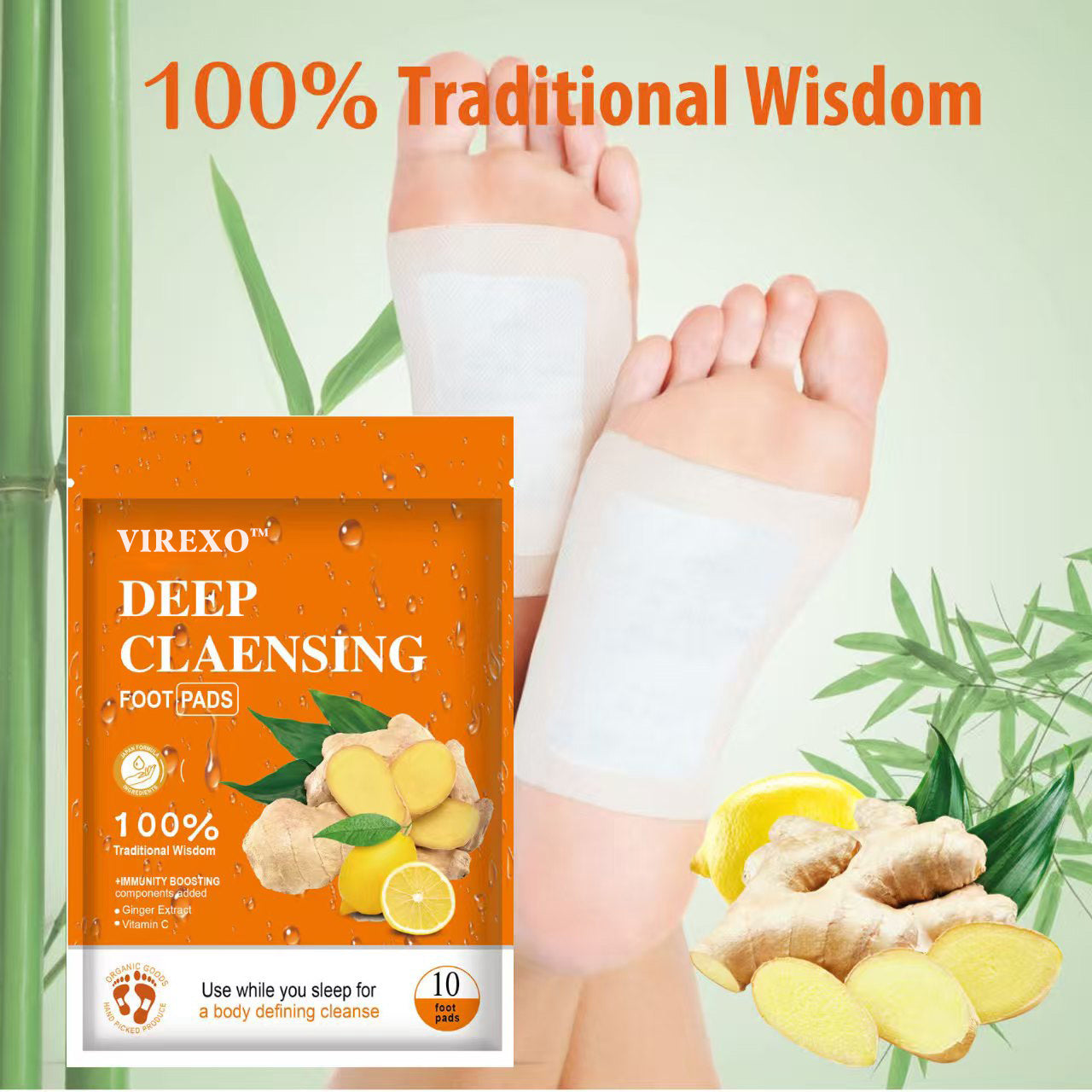 Ginger foot pads, foot care