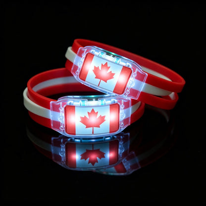 2PCS LED Light Up National Flag Wristbands