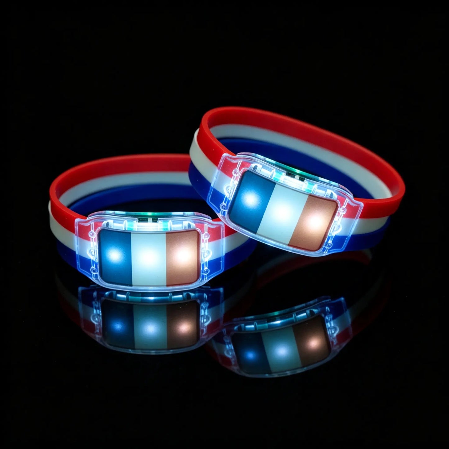 2PCS LED Light Up National Flag Wristbands