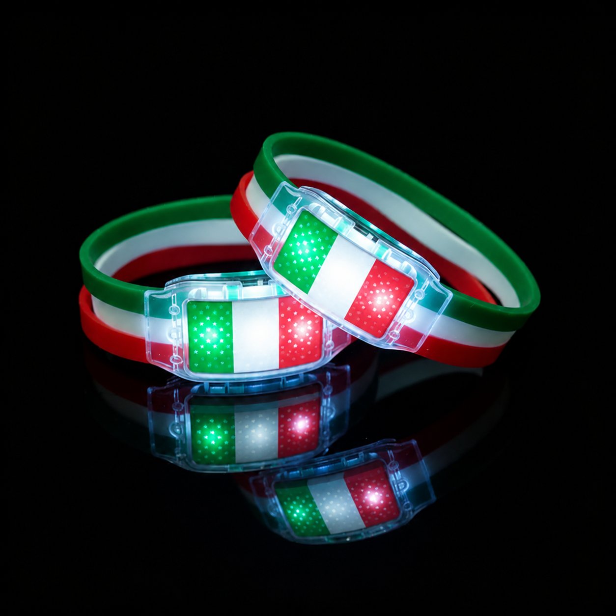 2PCS LED Light Up National Flag Wristbands