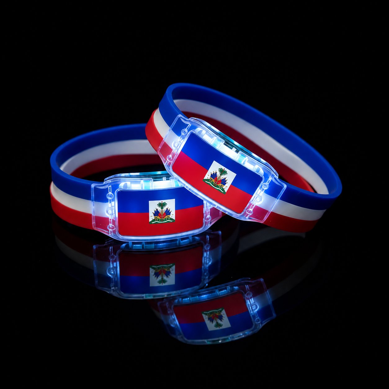 2PCS LED Light Up National Flag Wristbands