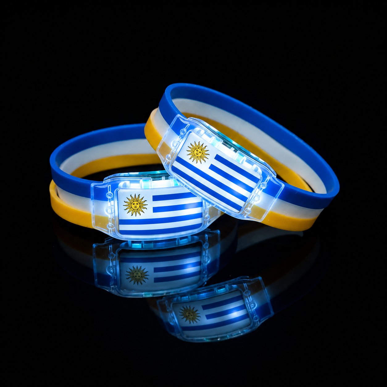 2PCS LED Light Up National Flag Wristbands